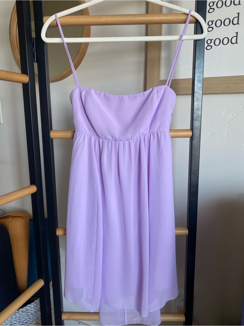 Lilac Spaghetti Strap Chiffon Mini Dress